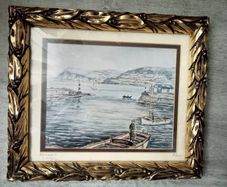 Signed Irish Fine Art print  by R. W. Young "Carnlough at Co.Antrim"
