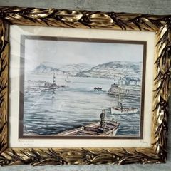 Signed Irish Fine Art print  by R. W. Young "Carnlough at Co.Antrim"