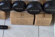 brand new 2x12.5kilo, 2x10kilo dumbbell weight sets