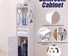 _4 Layers Living Room Cabinet Rack Cupboard Storage Shelves Bathroom Corner Floor Cabinet Unit Toilet Tissue Drawers Furniture