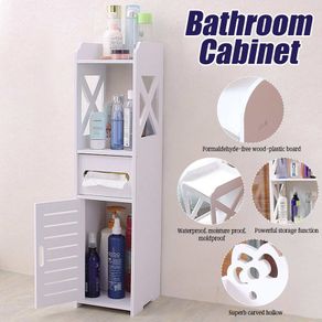 _4 Layers Living Room Cabinet Rack Cupboard Storage Shelves Bathroom Corner Floor Cabinet Unit Toilet Tissue Drawers Furniture