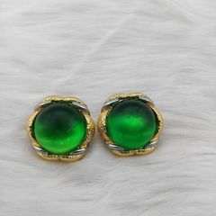Kirks Folly Natural Green Chalcedony Stud Earrings