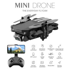 New Mini Drone 4K 1080P HD Camera WiFi Fpv Air Pressure Altitude Hold Black And Gray Foldable Quadcopter RC Dron Toy