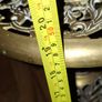 A Beautiful Old Hollywood Regency Brass Filigree Plant Stand Ornate Scrollwork features intricate, ornate pierced cut-work in a circular design Image 5