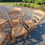 6 Wooden Wicker Dining Table Chairs Image 7