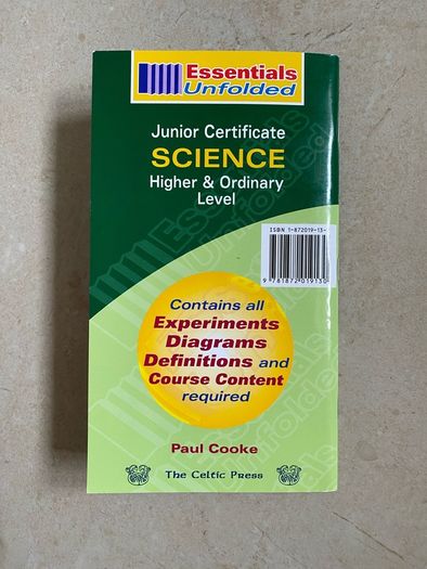 Junior Certificate Science Higher & Ordinary Level  Essentials Unfolded  Paul Cooke
