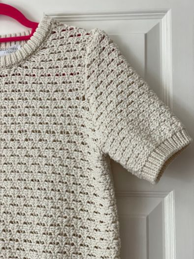 Cream Second Female Short Sleeve Knit Top-Size S
