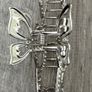 Silver Studded Music Treble Clef Long Butterfly Claw Clips Image 3