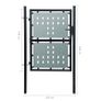 Black Single Door Fence Gate 100 x 250 cm Image 5