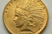 1910 U.S.A. Indian Head Gold 10 Dollar Coin. Sovereign 17gm