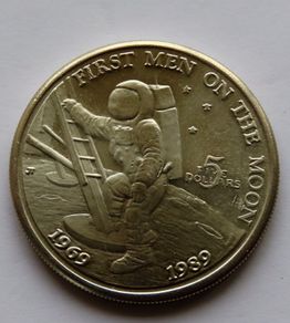 First Man On The Moon 1989 5 Dollars BUNC