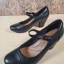 CLARKS heels court shoes black leather Size Uk 5.5 D Eu 39 Image 4