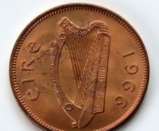 Ireland 1966 UNC Half Penny Irish 1/2 Phingin coin