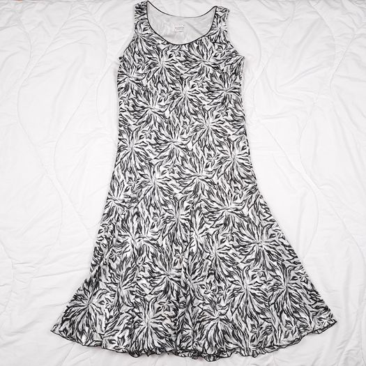 Roman Originals Black White Metallic Monochrome Abstract Print Sleeveless Midi Dress 16UK/44EU