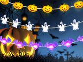 Halloween Lights, Romwish 3Pack 9M 60LED Pumpkin Ghost Bat Fairy Lights Battery Operated String Lights for Window Porch Stair Bar Halloween Decorations Outdoor & Indoor