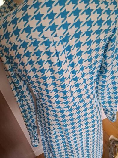 Stunning Maraislise Dress Turquoise/White Houndstooth Size 10 New Unworn