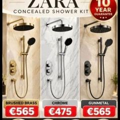 Concealed valve shower kits Chrome/brushed brass/gunmetal