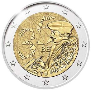 Belgium 2 Euro Commemorative Coin 2022 - Erasmus. Uncirculated.