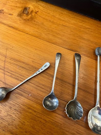 Antique Silver Plated Spoons & Napkin Ring