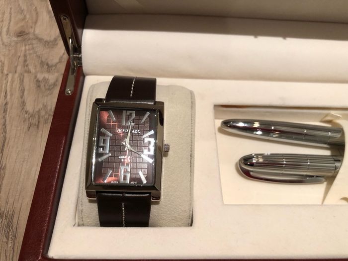 Jos Von Arx Gents Watch and Silver Plated Pen Set