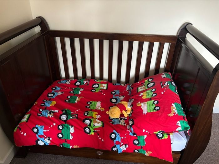 Boori County sleigh Cot/toddler bed solid wood