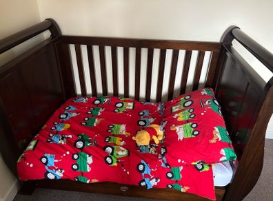 Boori County sleigh Cot/toddler bed solid wood