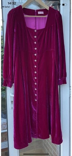 Magenta velvet Kitri Dress
