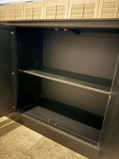 Large Black Mirrored 4-Door Sideboard