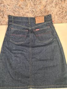 Vintage Ralph Lauren Polo Denim Knee Skirt Midi Size 2  Waist 30 Inch