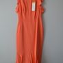 Karen Millen Frilly Dress SIZE 10 Coral Image 5