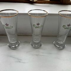 carlsberg vintage half pint glasses