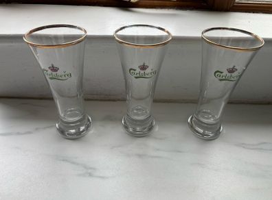 carlsberg vintage half pint glasses