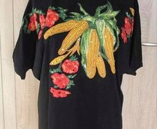 Black embroidered top size UK14 EU42 Postage included