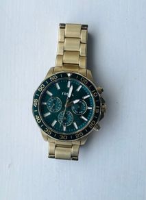Fossil watch with green dial