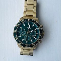 Fossil watch with green dial