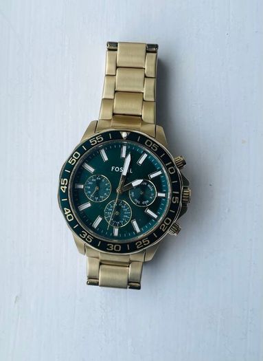 Fossil watch with green dial