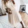 Creamy/ black/khaky/ pink  cliffon dress Image 4
