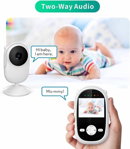 Baby monitor with camera and night vision, Video Baby Monitor no Wifi, Rechargeable Battery, 2 Way Audio Talk, Lullabye music (2.4 inches)