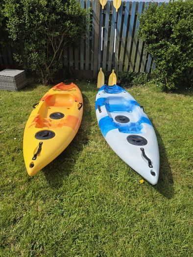 Kayaks - sit on Kayak for 1 person, 2 available, include 2 paddles & 3 Helley Hanson Life Jackets ( Size Large, Extra Small & Xx small)
