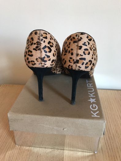 KG by Kurt Geiger Bea Leopard Print Heeled Court Shoes