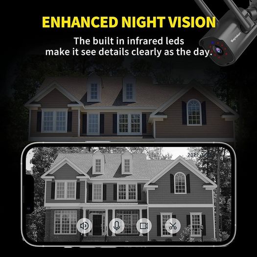 NEW SALE | Security Camera Outdoor, CCTV Camera Wireless, 2K Dual Antenna WiFi Home Surveillance Cameras with IP66 Waterproof, Night Vision, AI Motion Detection, 2-Way Audio