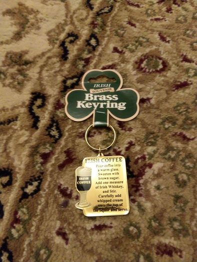 brass keyring Irish coffee for sale .