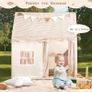 Kids Tent Playhouse with Star Lights and Tote Bags, Kids Play Tent Indoor & Outdoor, Washable Teepee Tent for Boys & Girls, Toy House for Toddler, Neutral Color Play Room Furniture (Beige-1) Image 6
