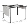 Pergola with 3 sliding canopies 3.5L x 3l x 2.35H m Image 2