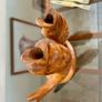MCM Retro Carved Pair Wooden Koi Fish Cocktail Stick Holders with Black Eyes Kitschy Vintage Image 8