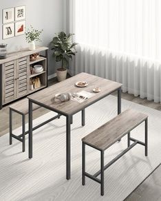 Dining table with two benches FREE DELIVERY