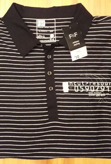 Excellent Quality F&F Men's Navy & White Striped XXXL Polo Shirt (Brand New & Tagged)