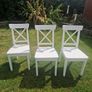 Ikea ingolf kitchen chairs x 3 white Image 2