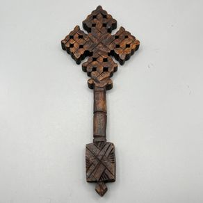 Ethiopian-Style Hand Cross Wooden Carved Orthodox Coptic Christian Blessing