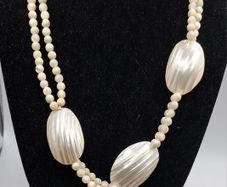 14 ct gold double strand pearl necklace